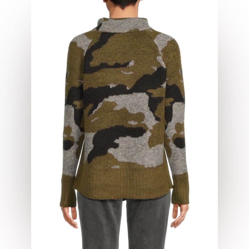 beachlunchlounge Camo mock neck Sweater Jumper Top XS SAKS 5th Ave Nordstrom - Picture 2 of 6